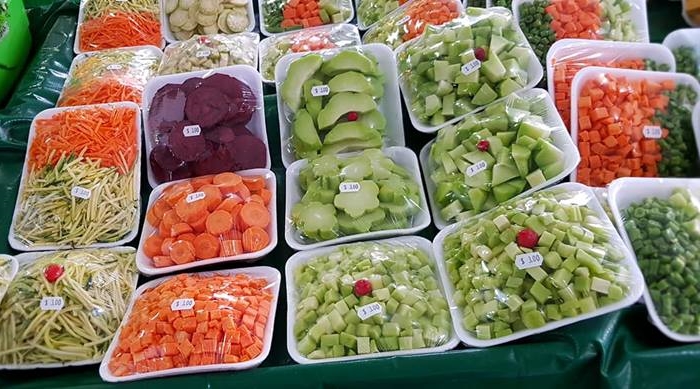 legumes embalados para venda